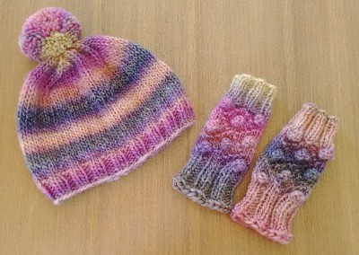 Punto tejer paso a paso tutorial conjunto gorro y mitones mujer