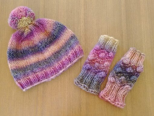 Punto tejer paso a paso tutorial conjunto gorro y mitones mujer