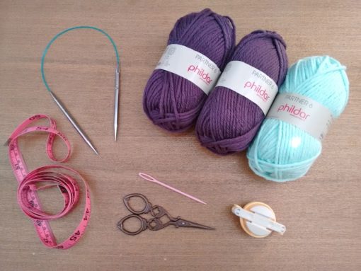 00. Punto tejer paso a paso tutorial gorro y bufanda para bebé - Materiales