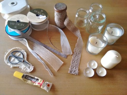 00 Tutorial cómo adornar velas cintas trizas y trazos - materiales