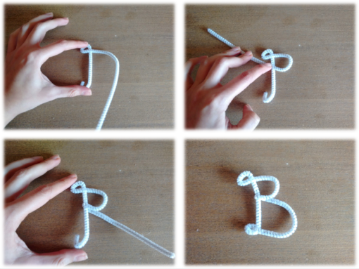 01 Tutorial cómo hacer letras lana trizas y trazos - dar forma