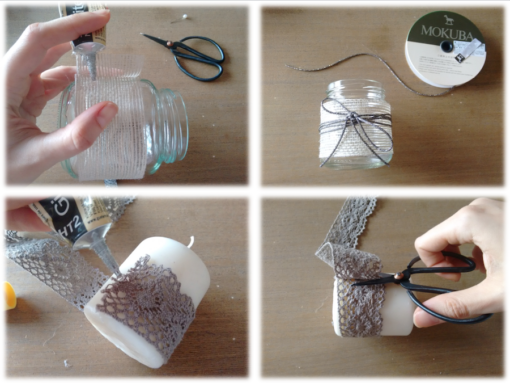 02 Tutorial cómo adornar velas cintas trizas y trazos - vela 2