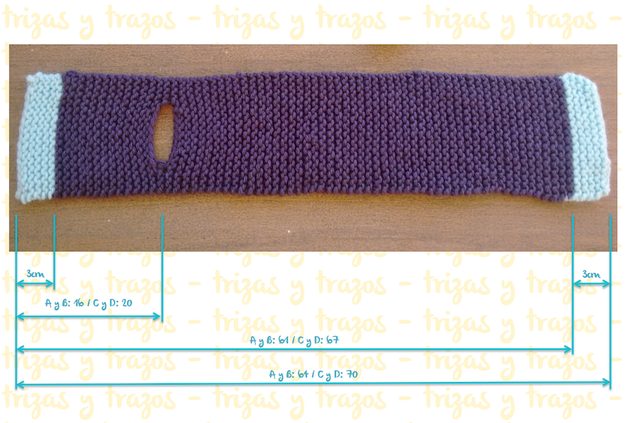 07. Punto tejer paso a paso tutorial gorro y bufanda para bebé - Tejer bufanda medidas