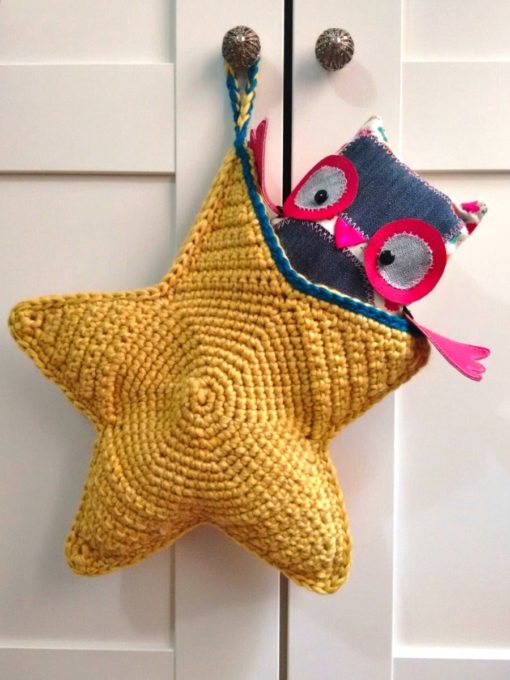 tutorial cómo hacer estrella ganchillo crochet bolsa trizas y trazos