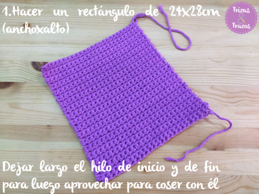 Estuche de ganchillo natura xl dmc trizas y trazos cecilia garcia rodrigo 01. Hacer un rectángulo