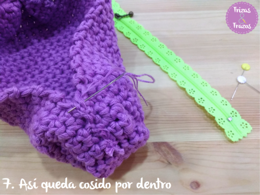 Estuche de ganchillo natura xl dmc trizas y trazos cecilia garcia rodrigo 07. Cosido